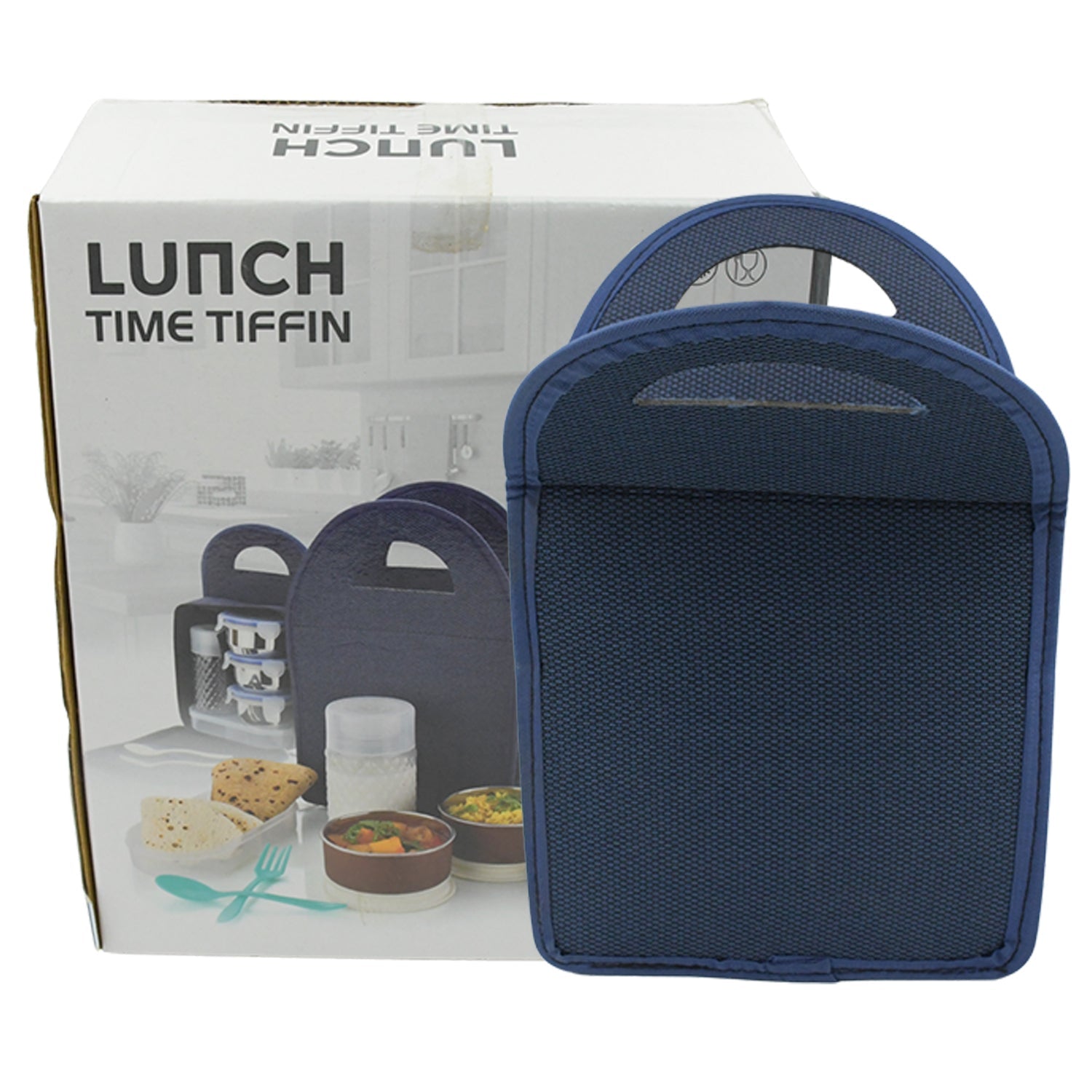 5773 6In1 Tiffin Box-Lunch Box | 3 Stainless Steel Containers | Plastic lid Box | Spoon & Fork /Plastic Bottle | Insulated Fabric Bag | Leak Proof | Microwave Safe for Office, College and School for Men, Women (6 pcs) 5773 6In1 Tiffin Box-Lunch Box | 3 Stainless Steel Containers | Plastic lid Box | Spoon & Fork /Plastic Bottle | Insulated Fabric Bag | Leak Proof | Microwave Safe for Office, College and School for Men, Women (6 pcs)